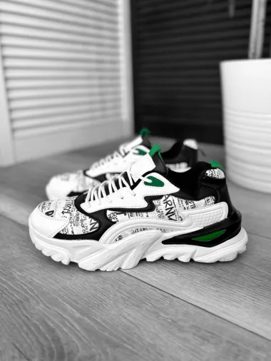 Adidasi barbati albi cu verde 260 T2-3